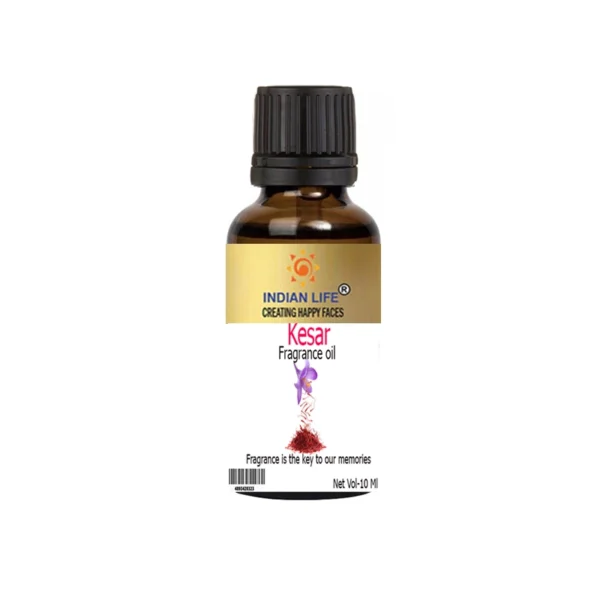 "Indianlife Kesar Fragrance Oil Bottle – Rich Saffron Scent for Soaps, Candles & Diffusers"