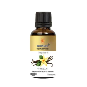 Indianlife Vanilla Fragrance Oil Bottle – Sweet Scent for Candles, Soaps, and Diffusers